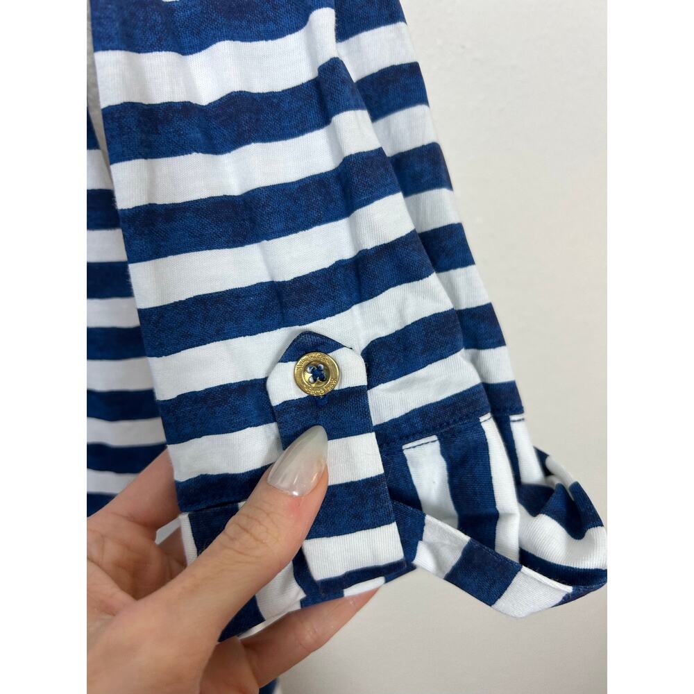 Lilly Pulitzer Marlowe Watercolor Striped Dress Navy Large Nautical Coastal - Picture 7 of 10